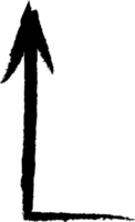 Hand-drawnn arrow mark. Simple sketch abstract doodle pointer. png