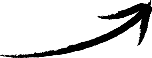 Hand-drawnn arrow mark. Simple sketch abstract doodle pointer. png
