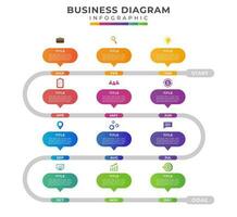 12 Months Modern Timeline diagram, presentation vector infographic template for business.