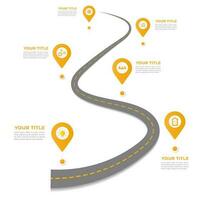 6 steps Roadmap diagram. Infographic template for business vector