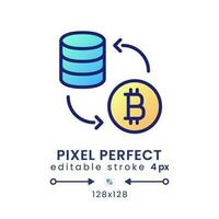 tokenización degradado llenar escritorio icono. sensible datos seguridad. blockchain tecnología. píxel Perfecto 128x128, contorno 4 píxeles. moderno vistoso lineal símbolo. vector aislado editable rgb elemento