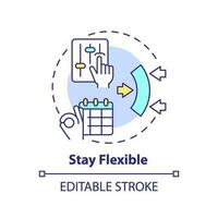 Stay flexible concept icon. Customer centric. New opportunity. Business agility. Marketing strategy. Change management abstract idea thin line illustration. Isolated outline drawing. Editable stroke vector