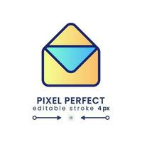 Email gradient fill desktop icon. Message receiving. Online communication. Digital service. Pixel perfect 128x128, outline 4px. Modern colorful linear symbol. Vector isolated editable RGB element