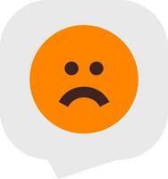 Sad cartoon emoji message icon in flat style. vector