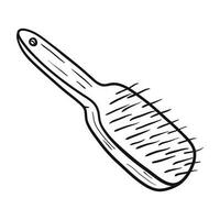 Vector doodle illustration of massage hairbrush isolated on white background.