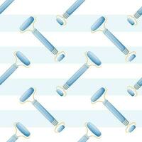 Vector cartoon seamless pattern with gua sha rollers facial massagers.
