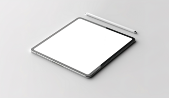 Mockup image of a digital tablet with a blank transparent screen, business concept, Ai generative png