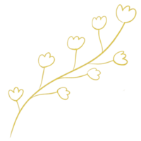 guld årgång löv och blommig linje konst, Semester bokeh bakgrund png