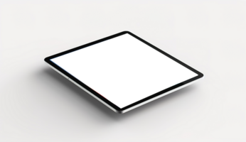 Mockup image of a digital tablet with a blank transparent screen, business concept, png