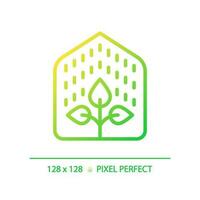 Greenhouse gradient linear vector icon. Plant nursery. Controlled environment. Agriculture technology. Thin line color symbol. Modern style pictogram. Vector isolated outline drawing
