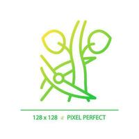 Pruning gradient linear vector icon. Removing unnecessary branches. Tree trimming. Plant growth. Garden shear. Thin line color symbol. Modern style pictogram. Vector isolated outline drawing