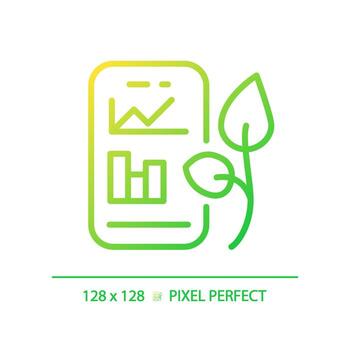 Smart soil monitoring gradient linear vector icon. IoT based farming. Moisture sensor. Precision agriculture. Thin line color symbol. Modern style pictogram. Vector isolated outline drawing