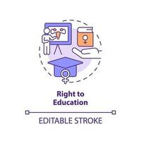 Right to education concept icon. Sexual health. Interpersonal relationship. Reproductive choice. Social justice abstract idea thin line illustration. Isolated outline drawing. Editable stroke vector