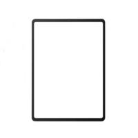 Mockup image of a digital tablet with a blank transparent screen, business concept, png