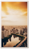 urban natural scenery poster, generative ai png