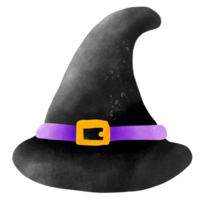 halloween häxa hatt vattenfärg hand ritade, lura eller behandla png