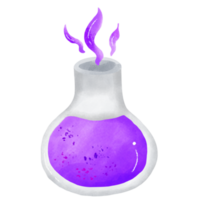 Halloween purple magic potion watercolor hand drawn, trick or treat png