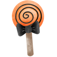 Halloween cute orange lollipop watercolor hand painted png