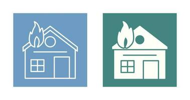 Unique House on Fire Vector Icon