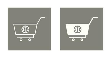 icono de vector de compras global único