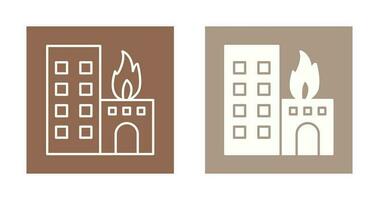 Unique Burning Building Vector Icon