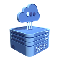 nuage l'informatique technologie. nuage Les données centre avec hébergement serveur. nuage un service 3d le rendu. réseau et base de données. nuage stockage. 3d rendre illustration png