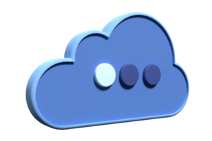 3d cloud computing technology. Cloud storage technology and online data storage. 3d render illustration png