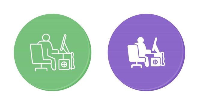 Computer Worker Vector Icon