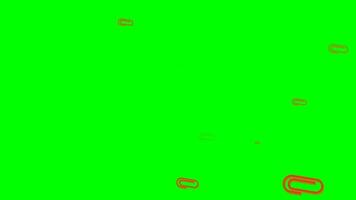 Paper Clip Falling Animation Green Screen video