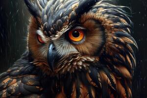 close-up of owl . photo