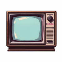 retro TV tv ClipArt ai genererad png