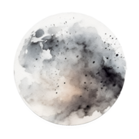 Full Moon Watercolor Clipart AI Generated png