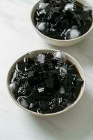 Black grass jelly with ice photo