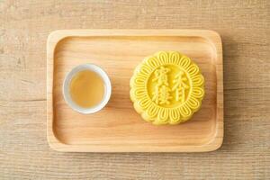 Chinese moon cake custard flavour photo