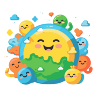 Cute cartoon Earth png