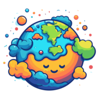 Cute cartoon Earth png