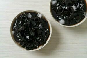 Black grass jelly with ice photo