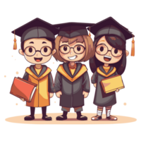 desenho animado graduado alunos ícone png