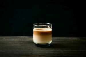 glass of latte coffee, coffee with milk photo