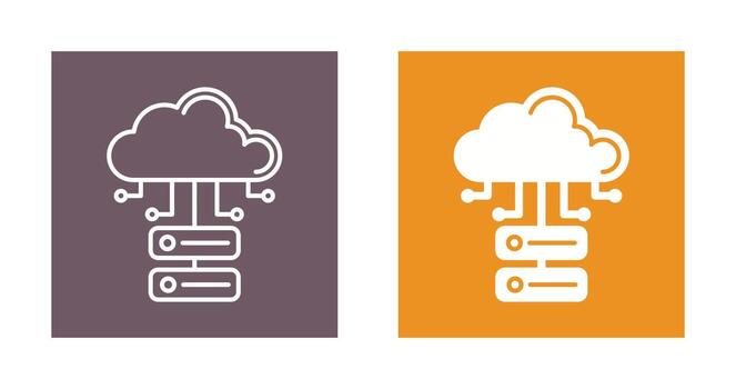 icono de vector de base de datos en la nube