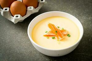 Steamed egg with crab stick photo