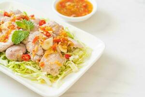 Boiled Pork with Lime Garlic and Chili Sauce photo