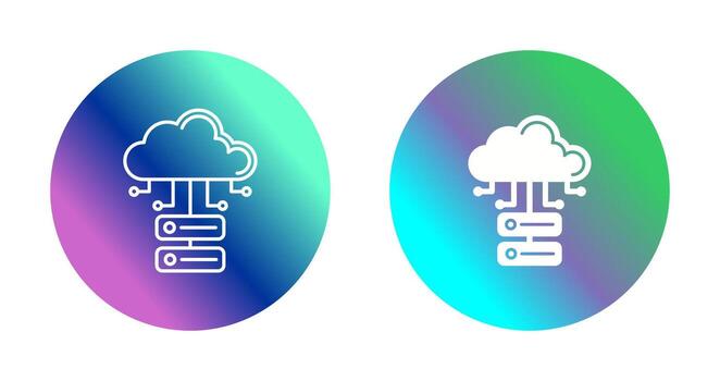 icono de vector de base de datos en la nube