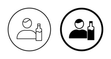 Unique Man And Drink Vector Icon