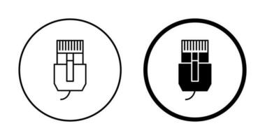 icono de vector de cable de internet único