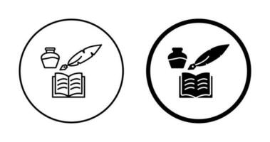 Unique Quill and Book Vector Icon