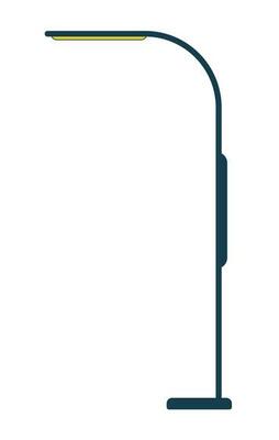 Lighting street lamp flat line color isolated vector object. Urban electric lamp post. Streetlight. Editable clip art image on white background. Simple outline cartoon spot illustration for web design