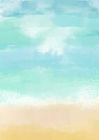 abstract hand painted beach themed watercolour background vector