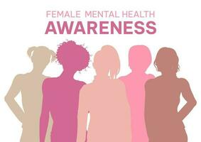 Female mental health awareness background design vector