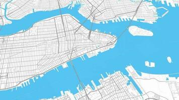 Blue grey New York map background loop. Spinning around United States city air footage. Seamless panorama rotating over downtown backdrop. video